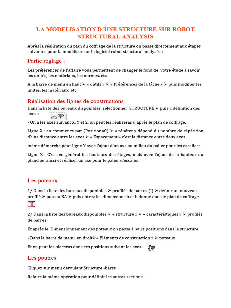 Modélisation de structure avec Robot | PDF