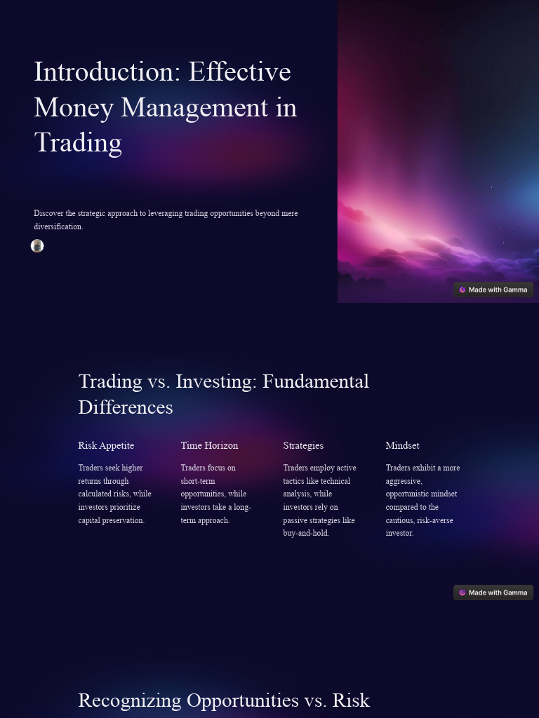 Mastering Money Management in Trading | PDF | Risk | Diversification ...