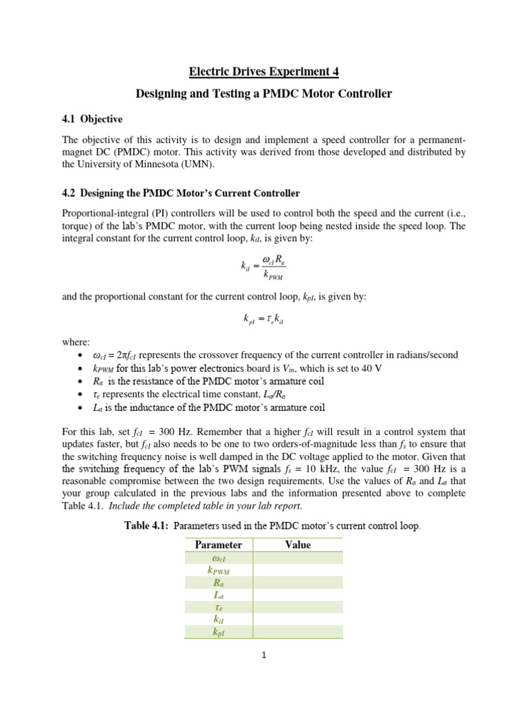 PMDC Motor Controller Design Guide | PDF | Control Theory | Electric Motor