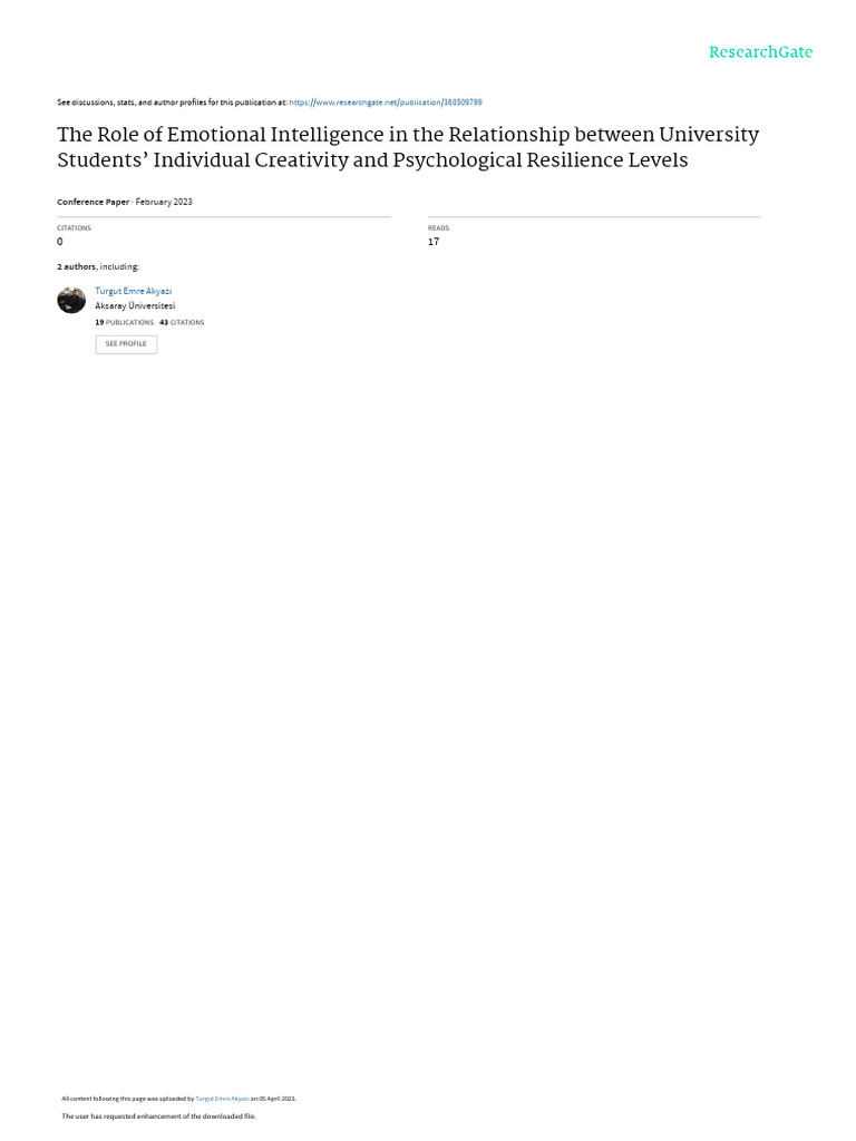 The Role of Emotional Intelligence in th1 | PDF | Psychological ...