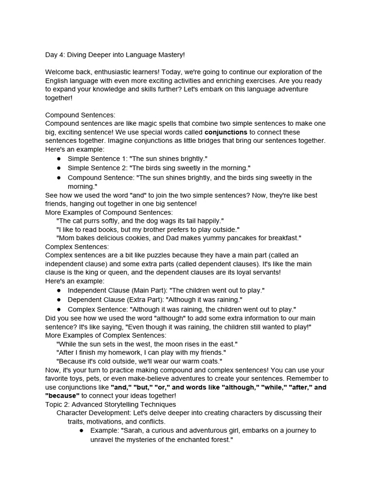 Day 4 - Diving Deeper Into Language Mastery | PDF | Idiom | Public Speaking