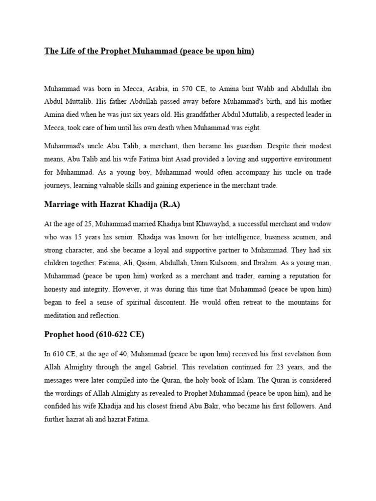 Life and Legacy of Prophet Muhammad | PDF | Muhammad | Abrahamic Religions