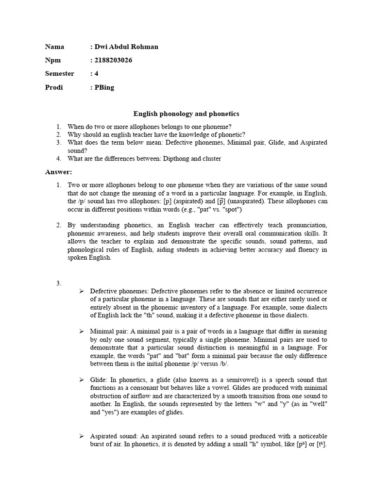 English Phonology And Phonetics Pdf Phoneme Consonant