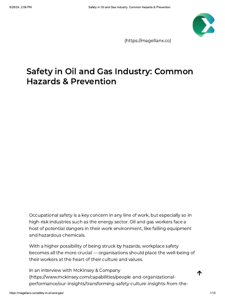 Oil and Gas Safety: Hazards and Tips | PDF | Occupational Safety And ...