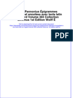 Download pdf of Janus Pannonius Epigrammes Traduites Et Annotees Avec Texte Latin En Regard Volume 365 Collection Latomus 1St Edition Wolff E full chapter ebook 