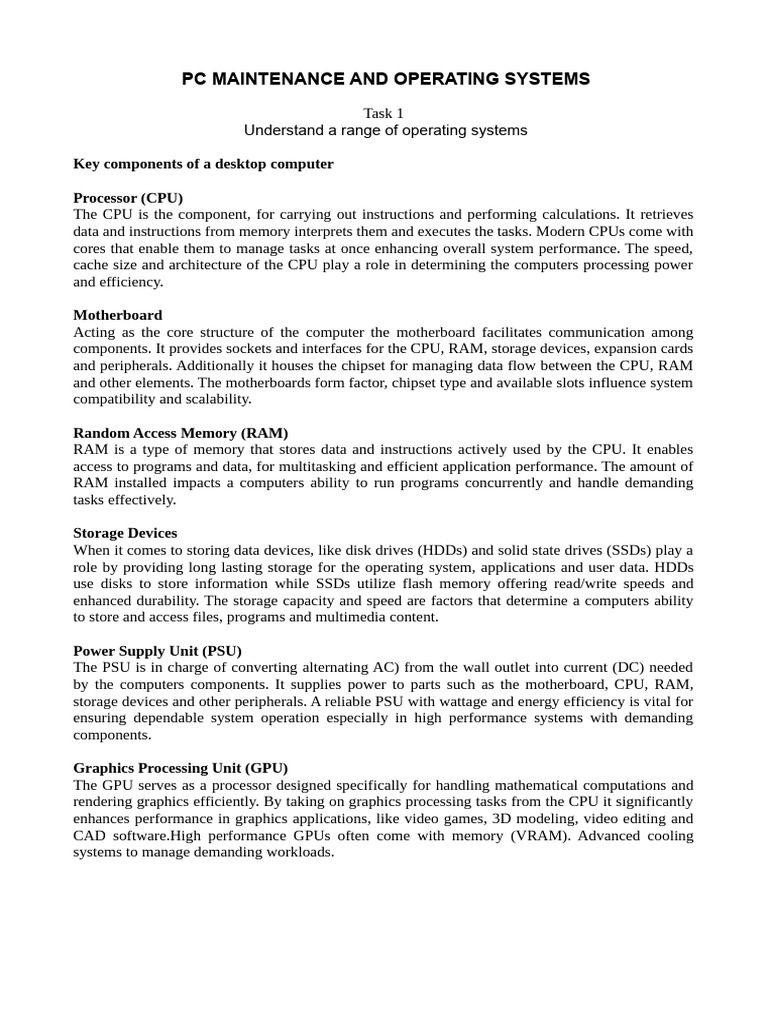 Operating System Maintenance Guide | PDF | Operating System | Antivirus ...