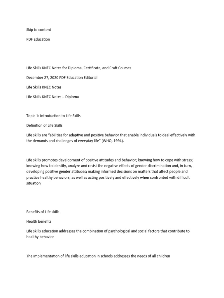 Life Skills | PDF | Self Esteem | Conflict (Process)