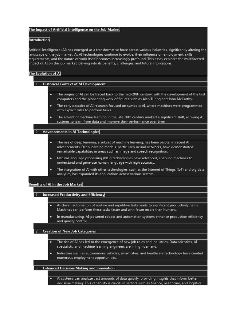 AI's Transformative Impact on Jobs | PDF | Artificial Intelligence ...