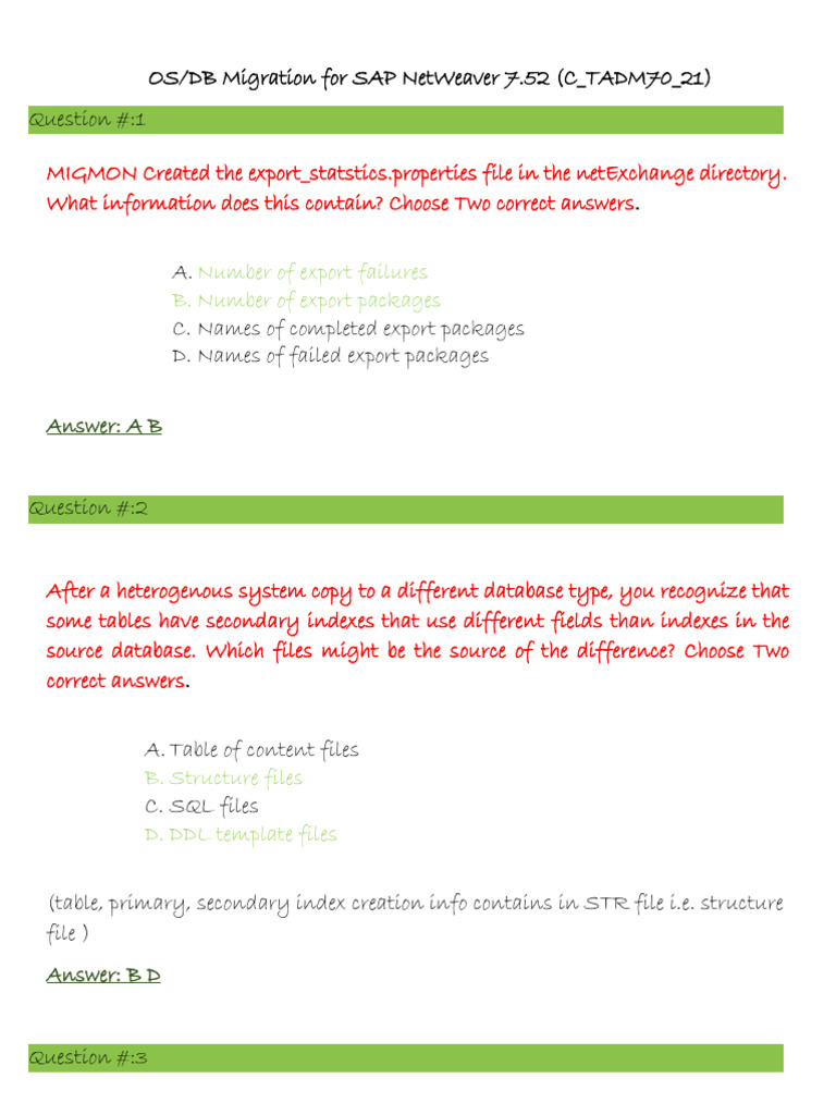 SAP OS/DB Migration | PDF | Databases | Database Index