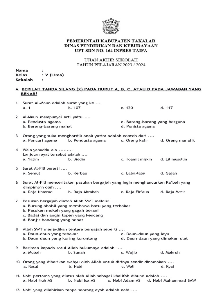 Persiapan UAS PAI Kelas 5 SD Semester 1: Contoh Soal dan Pembahasan Mendalam