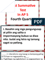 Fourth Quarter Summative Test in AP