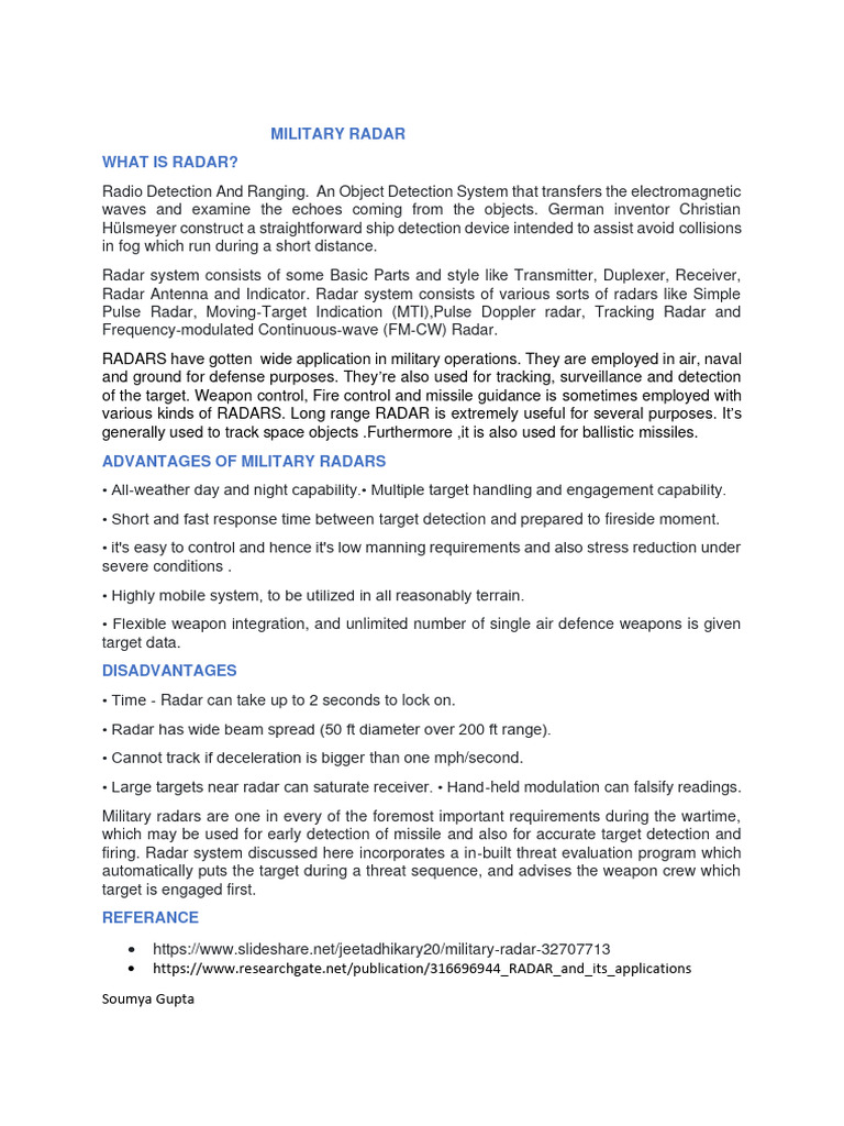 Military Radar | PDF | Technology & Engineering