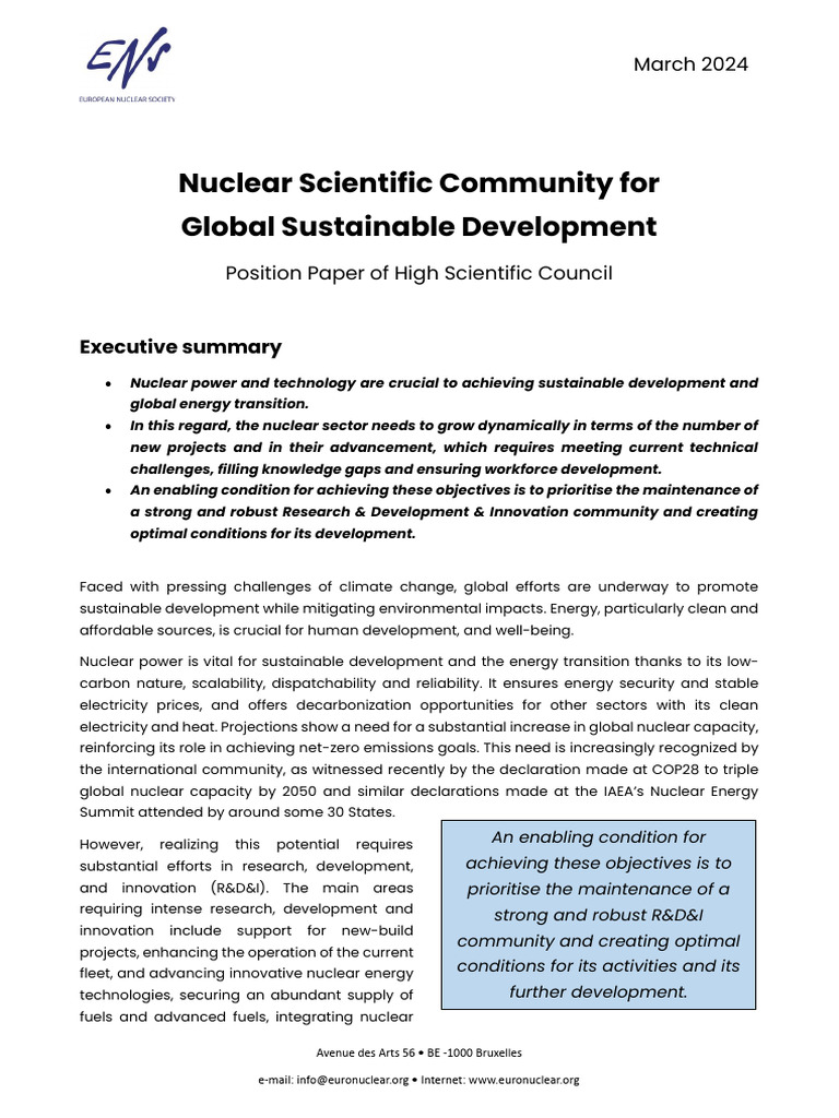 Nuclear Power for Sustainable Development | PDF | Nuclear Power ...