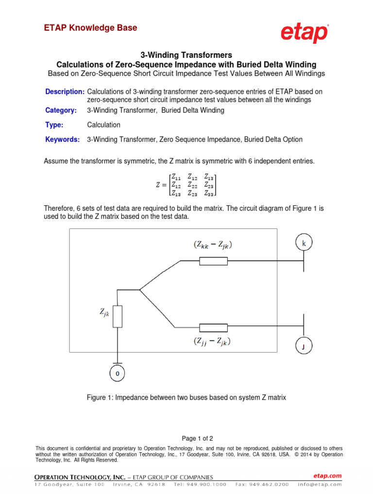 Zero-Sequence Impedance in 3-Winding Transformers | PDF | Transformer ...