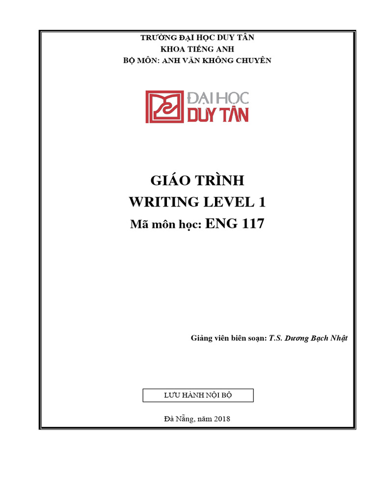 Giáo Trình Writing Level 1 | PDF | Adverb | Subject (Grammar)