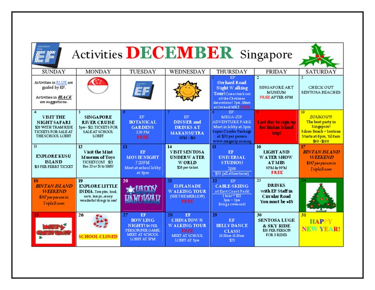 Activities DECEMBER | PDF | Social Science | Travel