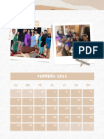 Documento A4 Calendario 2024 Vertical Con Fotos Creativo Collage Beis y Marrón