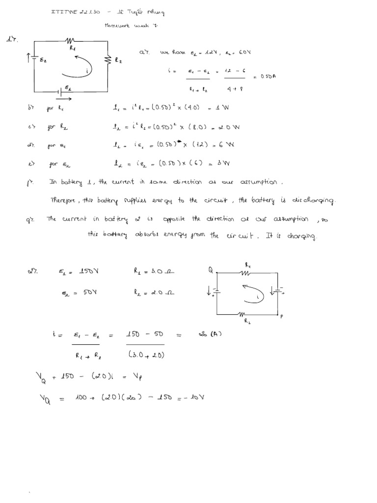 Circuit Analysis Homework Solutions Pdf Electrical Components