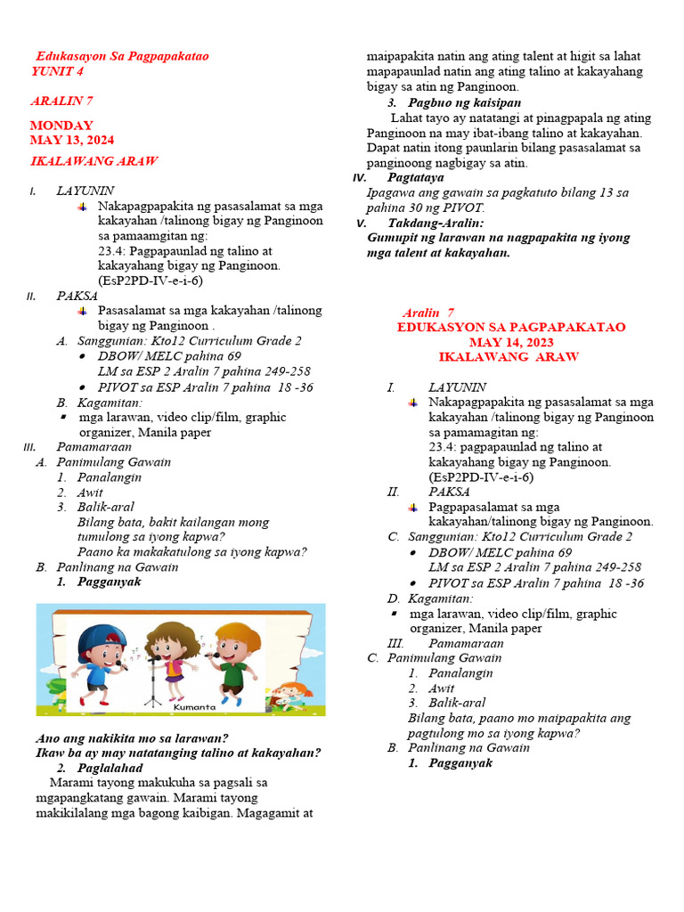 EsP - Q4 WEEK 7 MAY 13 17 2024 | PDF
