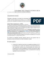 Pronúncia Da Ordem Dos Médicos Sobre A Proposta de Lei (Ainda em Fase de Circulação) de Alteração Ao Estatuto Da Ordem Dos Médicos