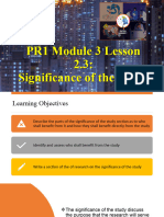 PR1 - MODULE 3 LEsSON 2 PART 3 - Significance of The Study