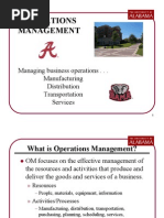 Operations Management: Managing Business Operations - . - Manufacturing Distribution Transportation Services