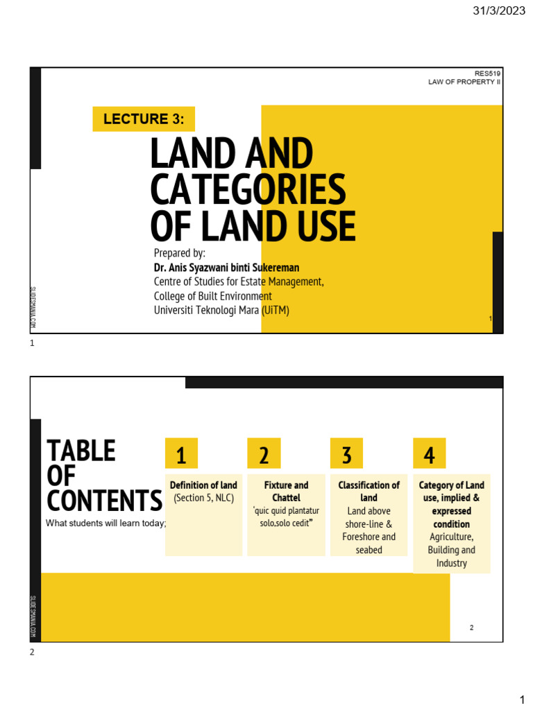 Land Use Categories and Definitions | PDF | Private Law | Civil Law ...