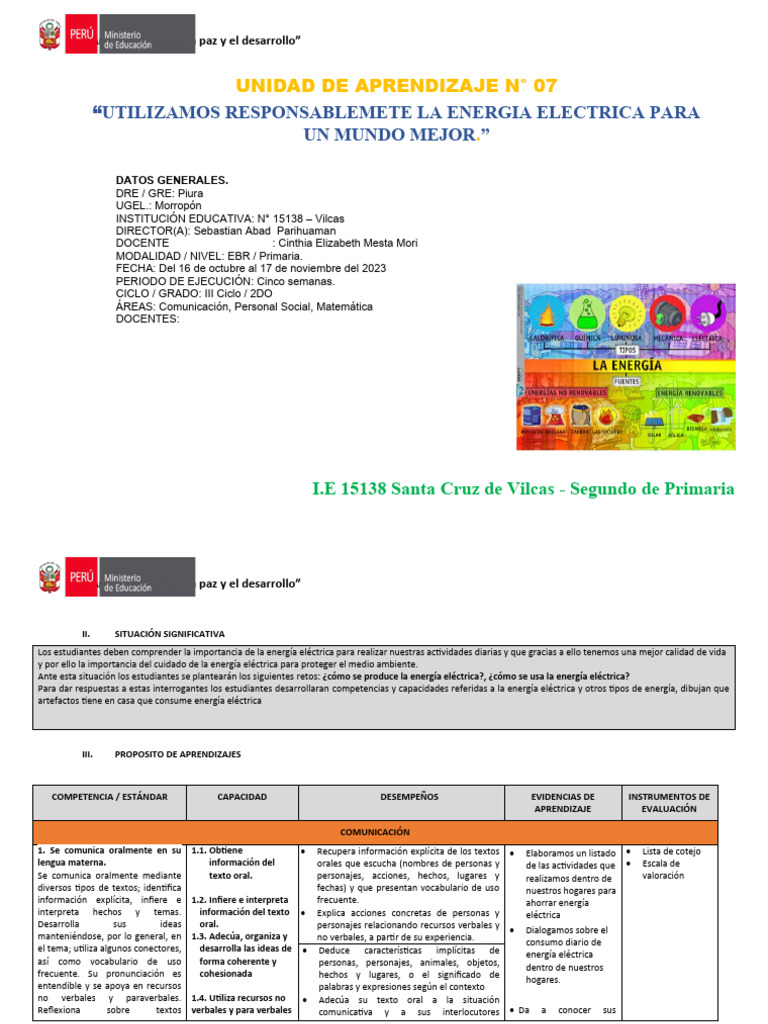 Uso Responsable de la Energía Eléctrica | PDF | Aprendizaje | Evaluación