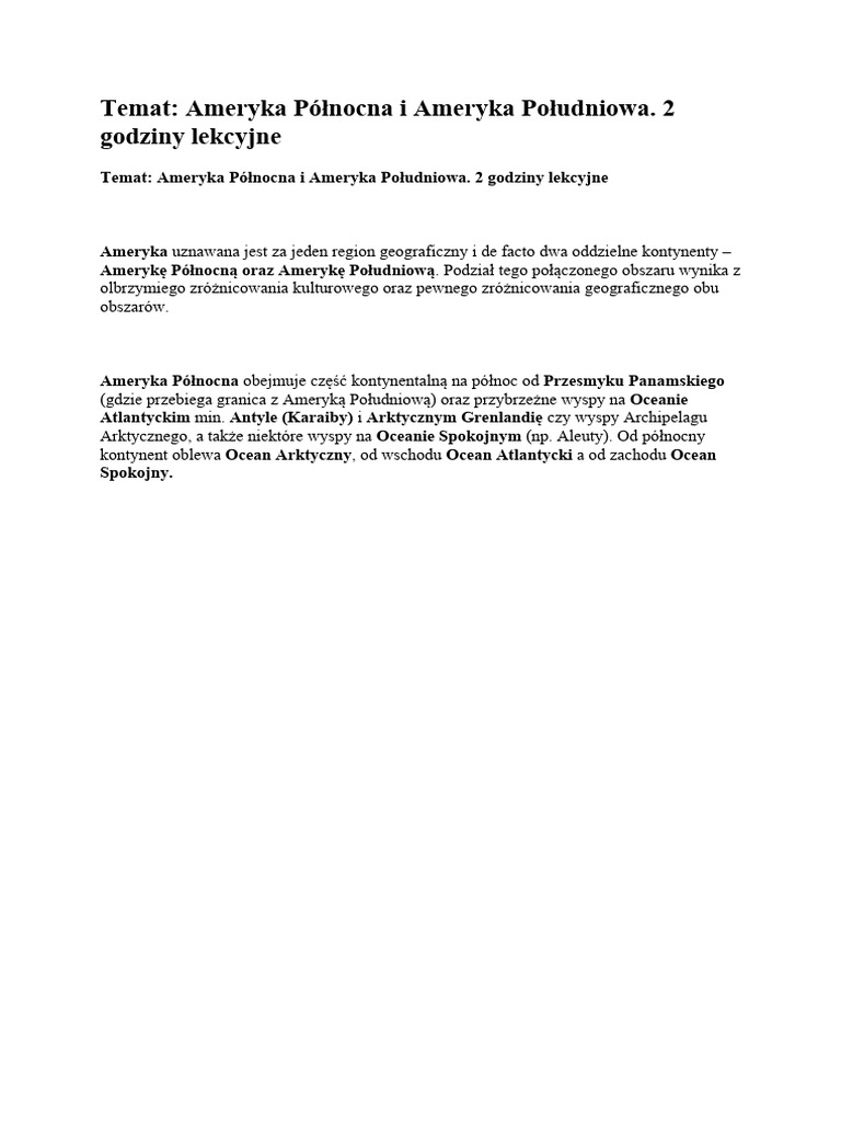 Ameryka Polnocna | PDF