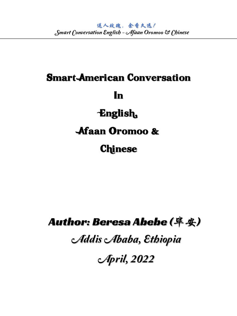 Smart Conversation English Afaan Oromoo Pdf Human Communication