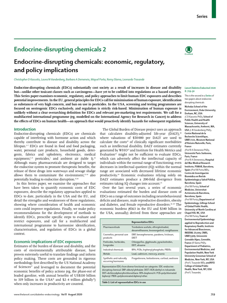 Economic Impact of Endocrine Disruptors | PDF | Medicine | Clinical ...