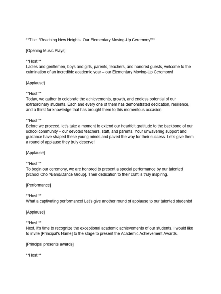 Moving Up Elem | PDF