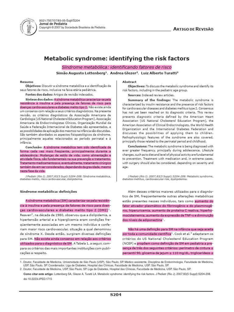 Metabolic Syndromeidentifying The Risk Factors | PDF | Obesidade ...