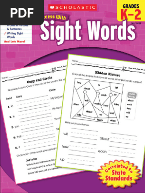 Success With Sight Words K-2 Scholastic | PDF