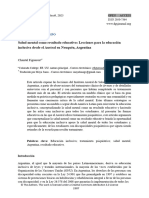 Salud Mental Como Resultado Educativo