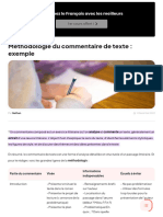 Méthodologie Du Commentaire de Texte: Exemple