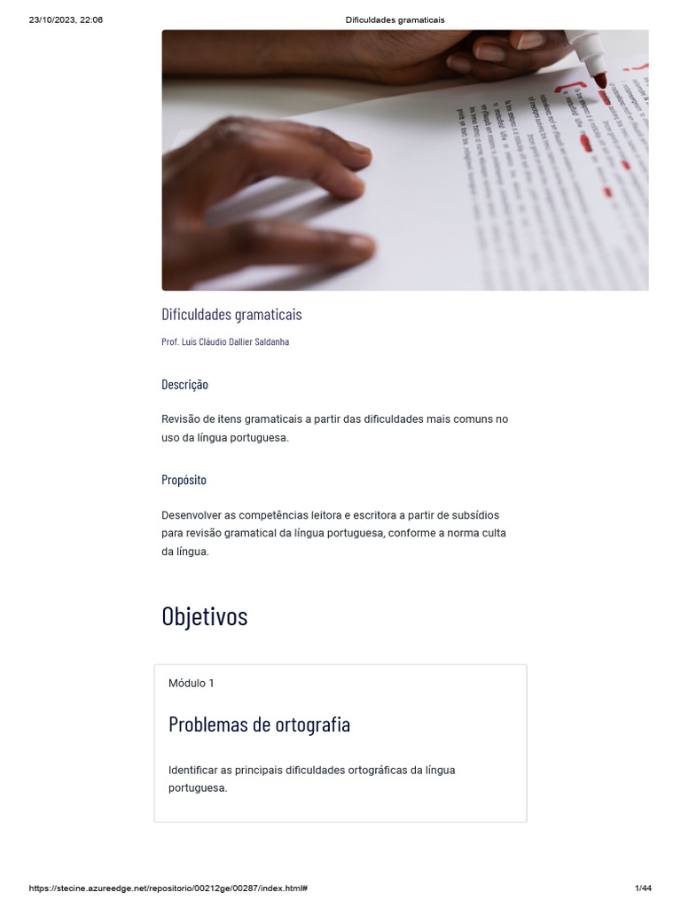Uso correto de 