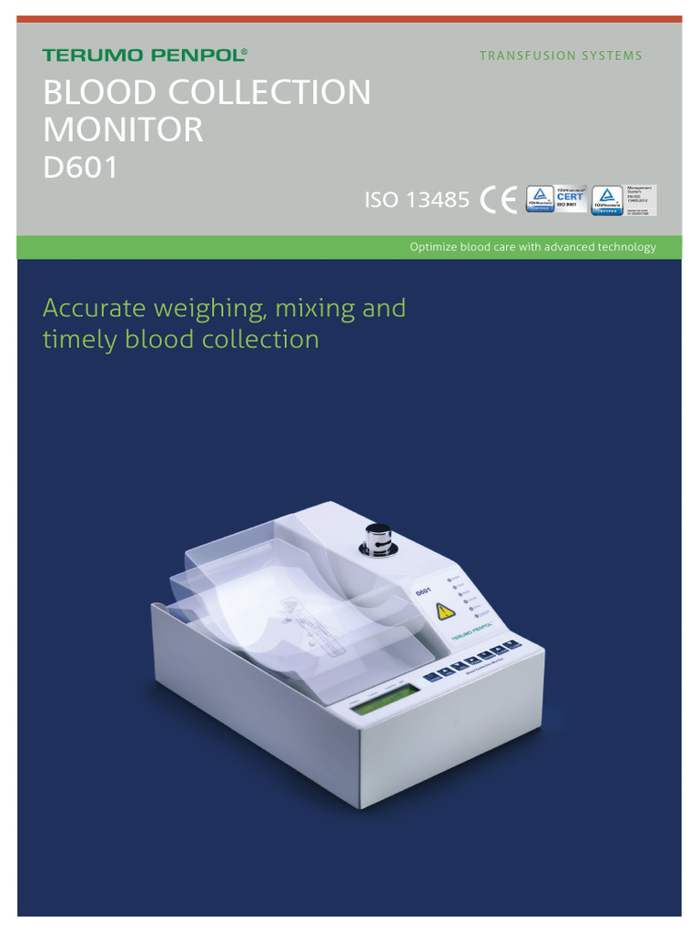 Terumo Penpol Blood Collection Monitor | PDF | Blood | Blood Transfusion