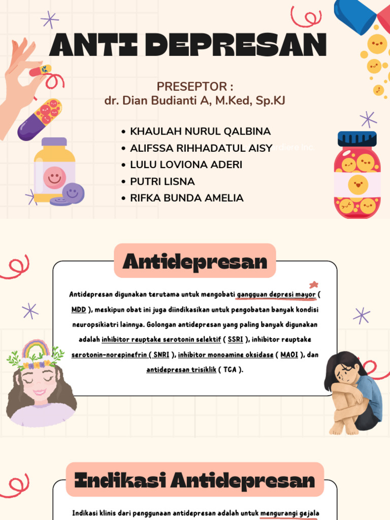 Klasifikasi dan Indikasi Antidepresan | PDF