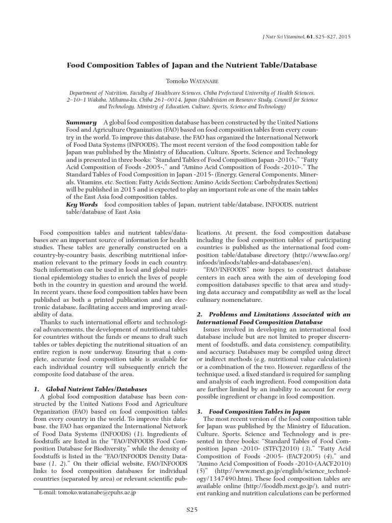 Global Nutrient Databases Explained | PDF | Foods | Nutrition