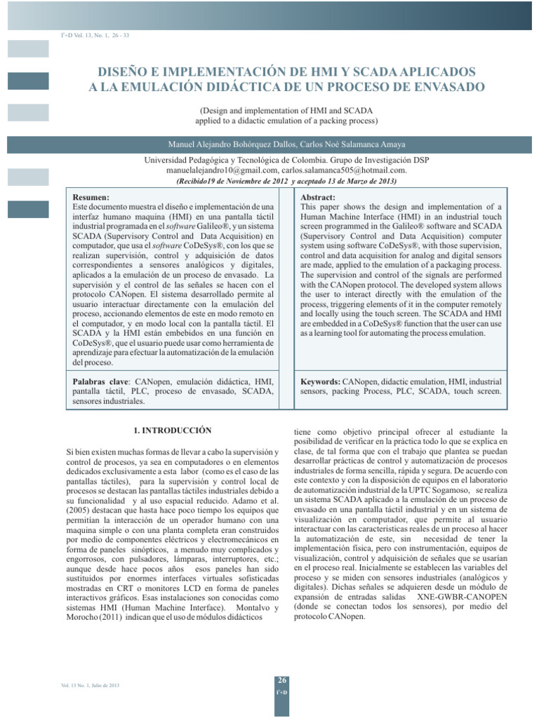 Diseno e Implementacion de Hmi y Scada Aplicados A | PDF | Scada ...