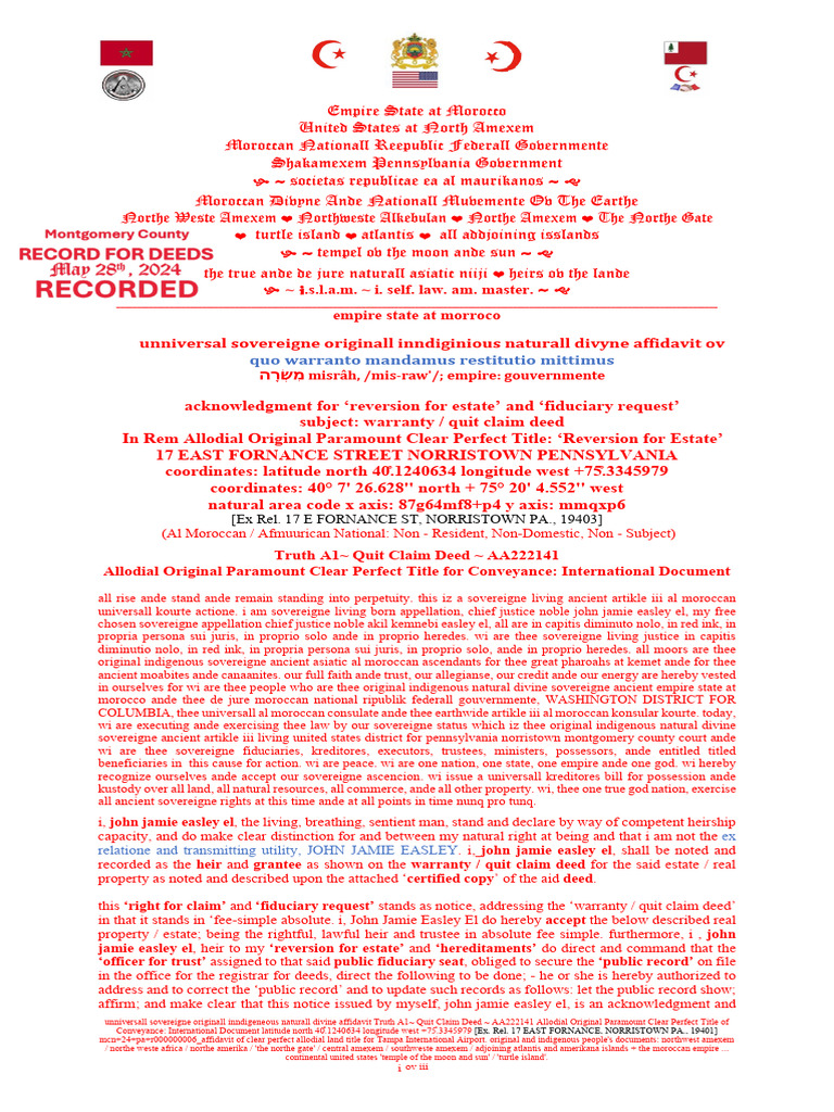 Quit - Claim - Deed+17 East Fornance Street Norristown Pennsylvania ...