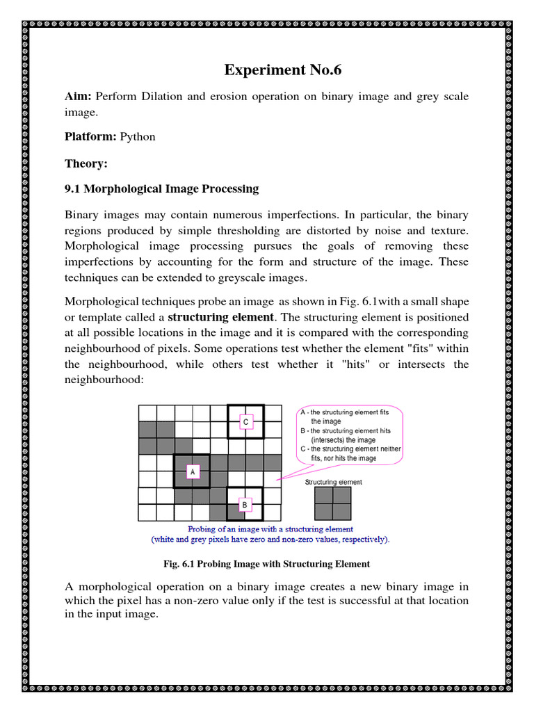 Dilation and Erosion in Image Processing | PDF | Signal Processing ...