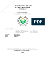 Critical Jurnal Review Matematika Dasar: "Integral"