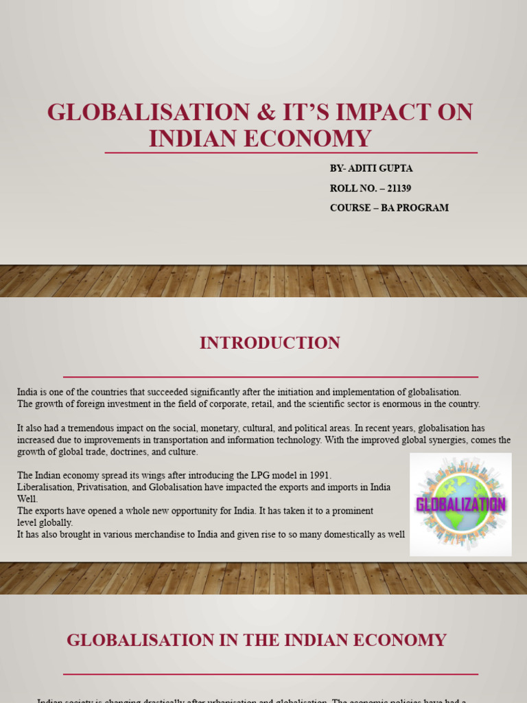 Globalisation & It's Impact On Indian Economy | PDF | Globalization ...