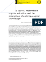 Affective Spaces, Melancholic Objects: Ruination and The Production of Anthropological Knowledge