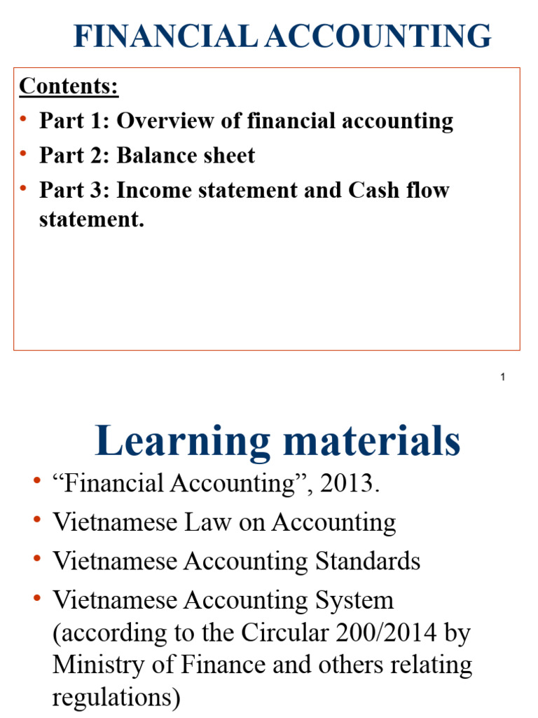 Overview of Financial Accounting Basics | PDF | Debits And Credits ...