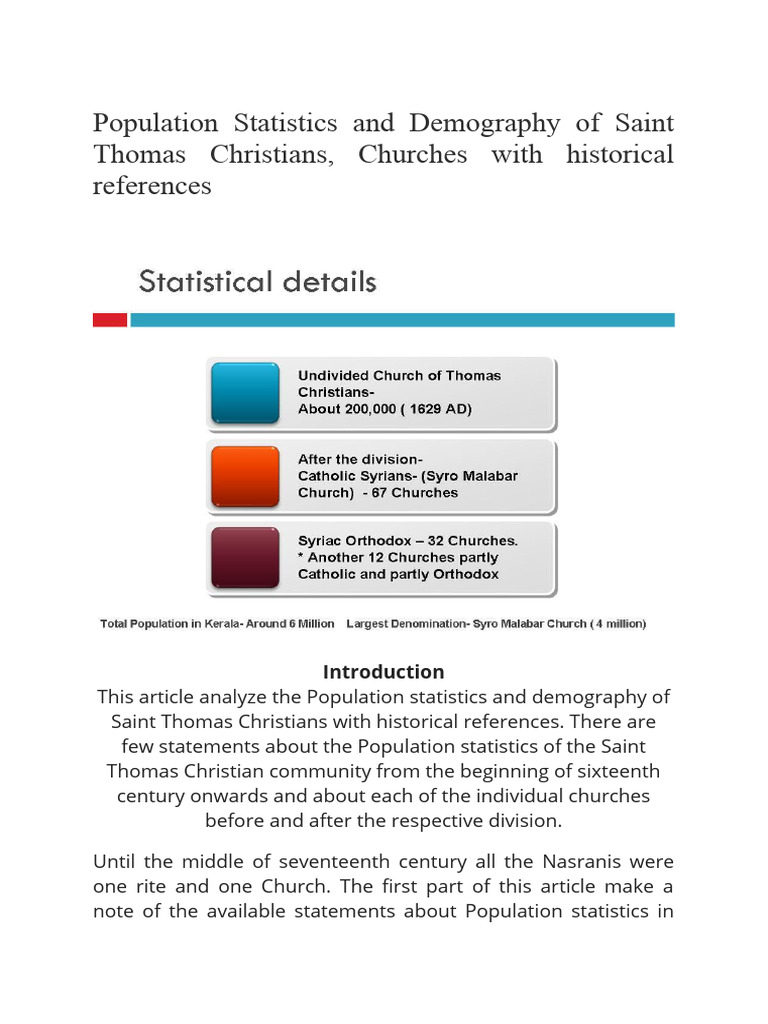 Nasrani Statistics 2014 | PDF | Christian Denominational Families ...