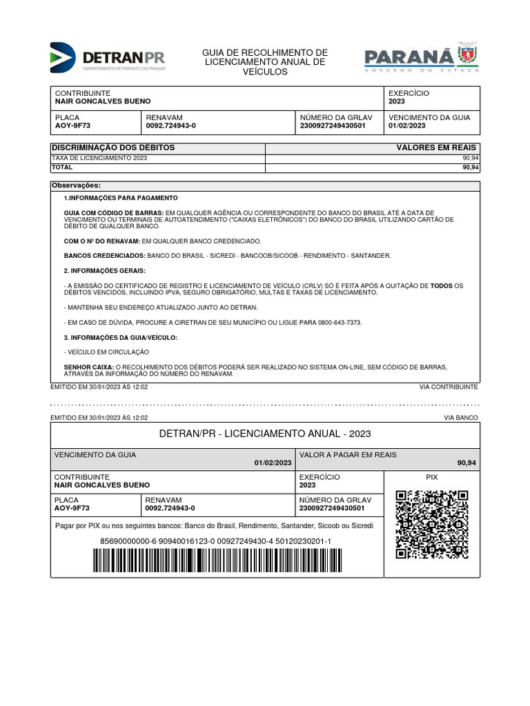 Guia de Licenciamento Anual 2023 | PDF