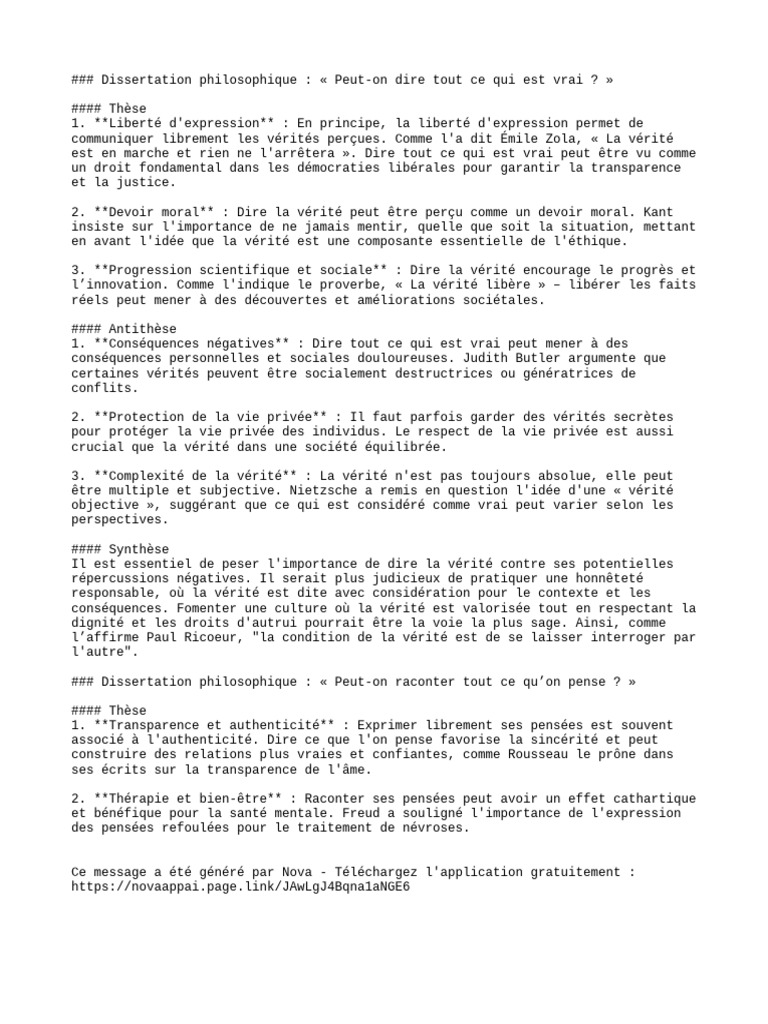 Peut-on dire toute vérité ? | PDF | Vérité | Confidentialité